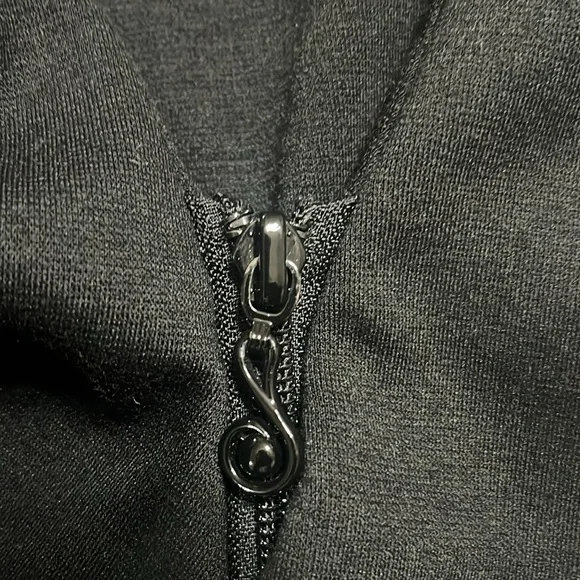 Saint Gil Paris Dress Sz L Ruffle Zipper Detail Feminine Cap Sleeves Sheath - Picture 6 of 8